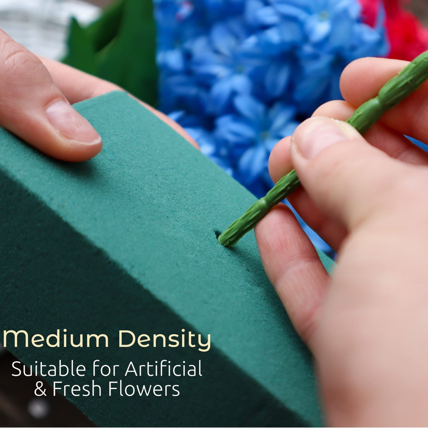 FLOFARE Pack of 3 Floral Foam Blocks Each (6"L x 3.38"W x 1.85"H) Green Wet & Dry Flower Foam for Fresh & Artificial Flower Arrangement, Plant Foam, Florist Supplies for DIYs, Arts, Crafts & Weddings