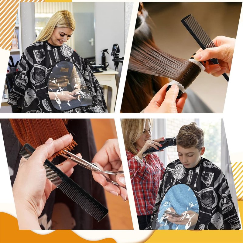 FEBSNOW Professional Barber Cape - Waterproof Hair Cutting Cape with Neck Duster Brush | Large Size