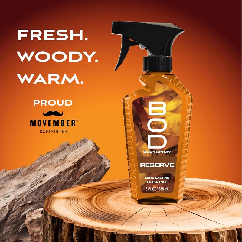 BOD Man Reserve Fragrance Body Spray - Invigorating Scent | 8 Fl Oz Size