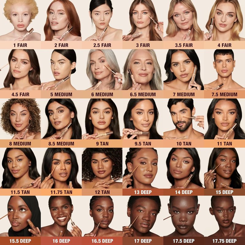 Charlotte Tilbury Beautiful Skin Concealer - Hydrating Under Eye Concealer for Dark Circles | Medium-Buildable Coverage, Natural Finish