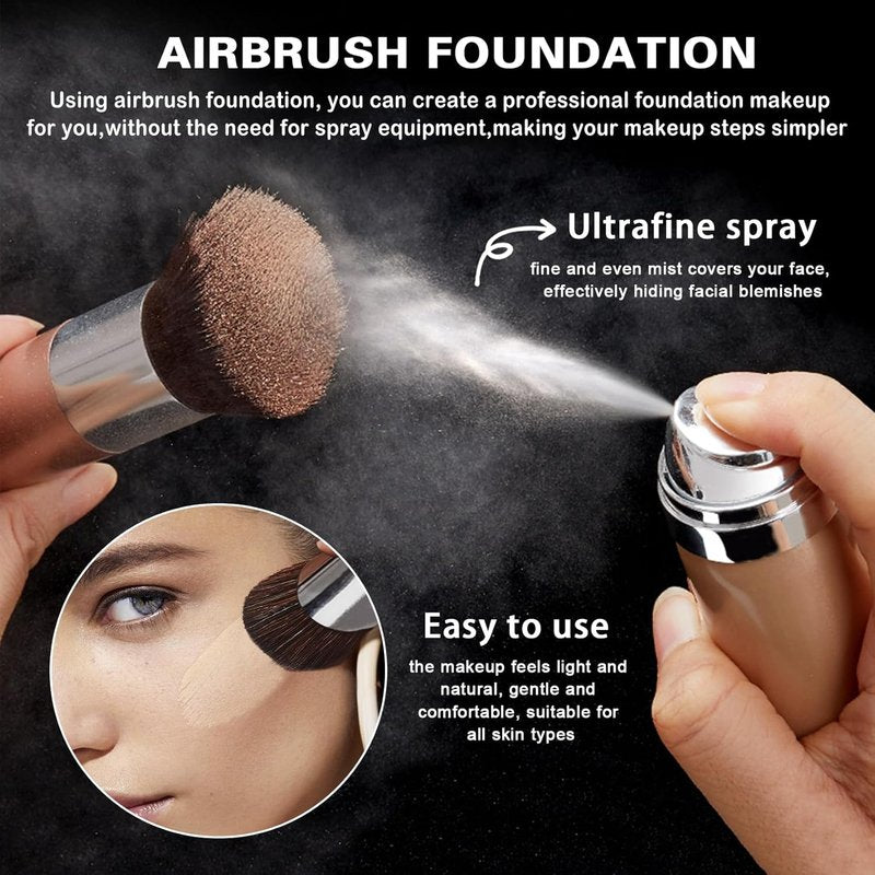 Air Brush Makeup Foundation & Primer - Hydrating, Buildable Coverage for Smooth, Radiant Skin | 01 Natural/Warm Porcelain