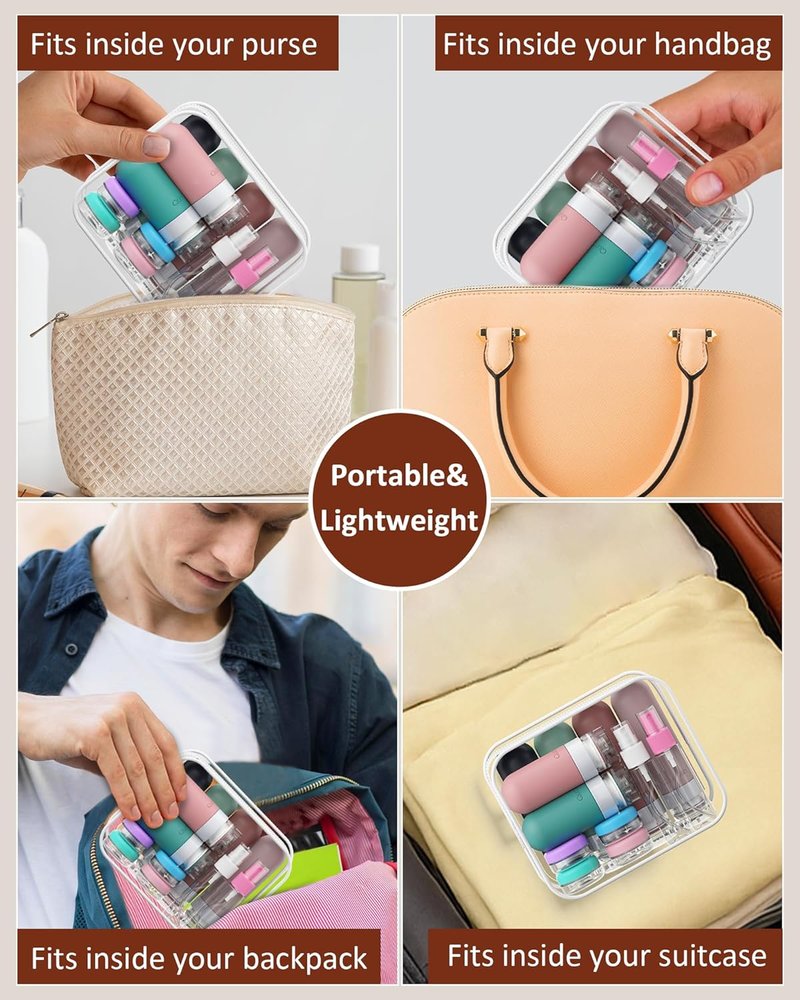 Quatish Travel Bottles - 20 Pack TSA Approved Leak Proof Silicone Toiletry Containers | Morandi Colors