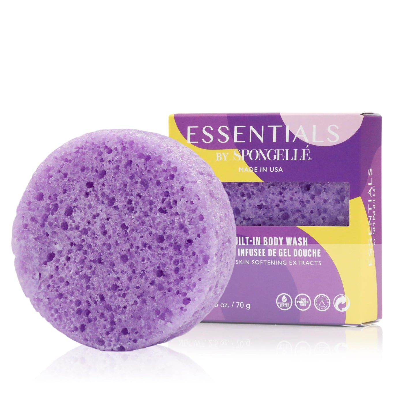 Spongelle Lavender Essentials Body Buffer | Bath & Shower Loofah for Women | Cleanse, Exfoliate, and Nourish in one Easy Step | Cruelty-Free, Vegan, Dermatologist-Tested, Made in USA
