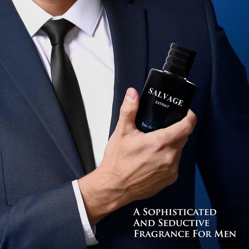 Salvage Extrait Eau De Parfum for Men Top Notes of Grapefruit & Heady Spices Base Notes of Lavender Essence & Rich Wood Cologne for Everyday Wear, Work Days, Romantic Date Elegant 100ml Bottle