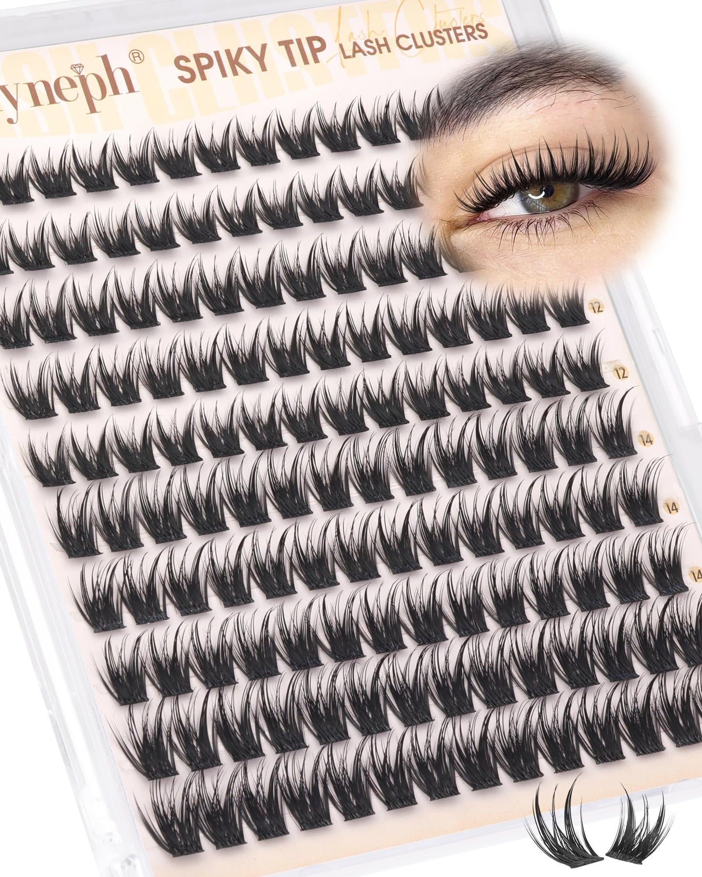 Wispy Lash Clusters Fairy Eyelash Clusters Wet Lash Clusters with Spikes Manga Cluster Eyelash Extensions CD Curl Natural 10-16mm Individual Lashes by Delyneph