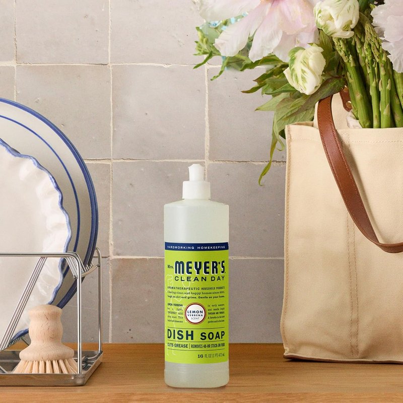 Mrs. Meyer's Clean Day Liquid Dish Soap - Lemon Verbena Scent | 16 Fl. Oz. Bottle