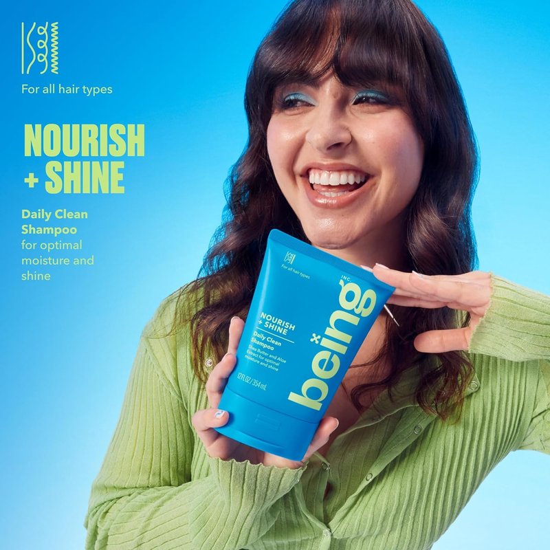 NOURISH + SHINE Daily Clean Shampoo & Conditioner Set - 354mL with Shea Butter & Aloe Extract