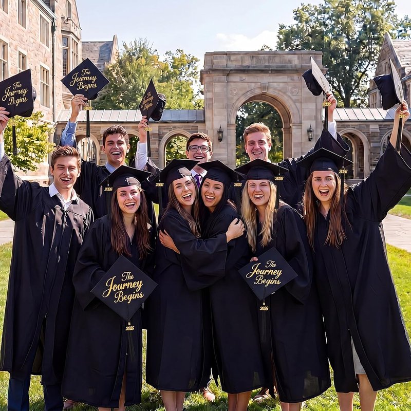Graduation Caps Set - 12 Pcs with 2026 Tassels | Perfect for Bachelor & Master Degrees