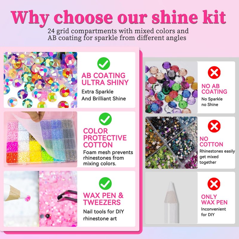 ESUOHYM Bedazzling Kit 30000PCS Bedazzled Kits 24 Colors 3MM Jelly Resin AB Flatback Rhinestones for Bedazzling Gems with 3PCS B7000 Glue Tools for Badazzle DIY Nail Art Gifts