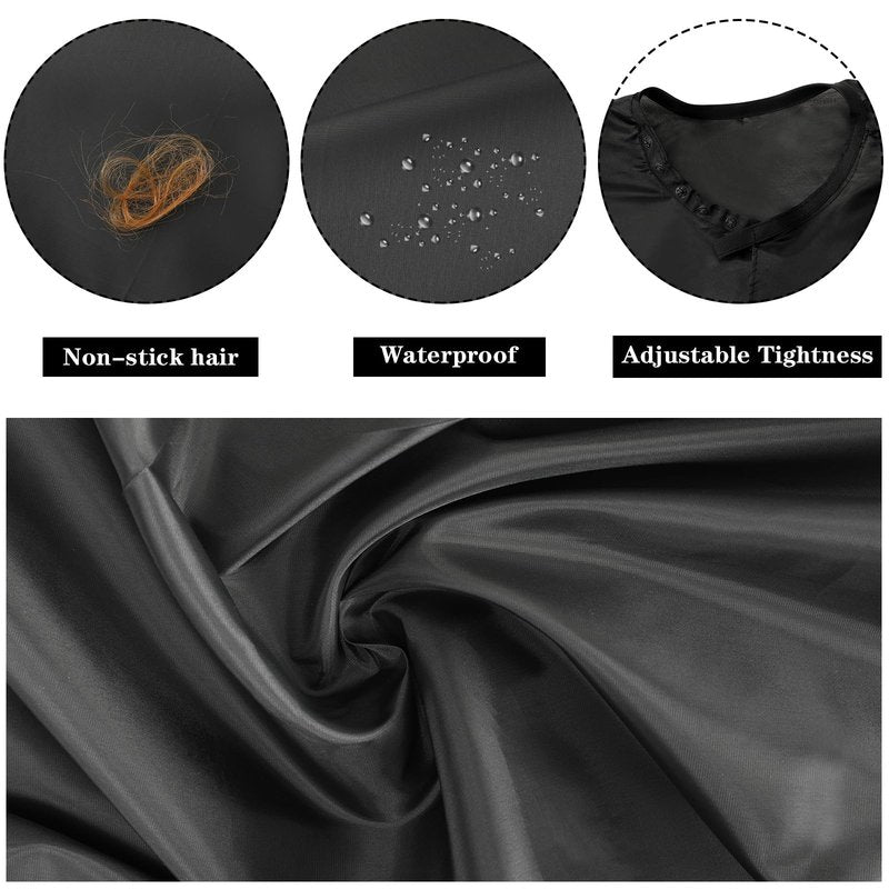 FEBSNOW 2Pcs Barber Cape for Adults,Professional Hair Cutting Cape with Closure Snap Waterproof Salon Capes