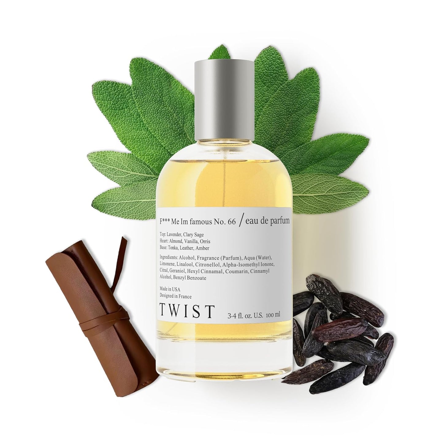 Twist F- Me I'm Famous No. 66 | Unisex Eau De Parfum Inspired by T. Ford F- Fabulous - Long-Lasting, Vegan, 100 ml | 3.4 fl. oz.