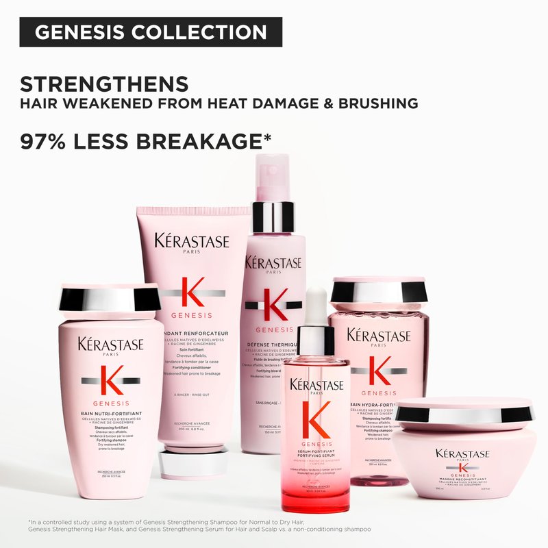 Kerastase Genesis Strengthening Nutri-Fortifiant Shampoo - Hair Repair For Weak or Damaged Hair, Detangles & Hydrates, For Normal to Dry Hair