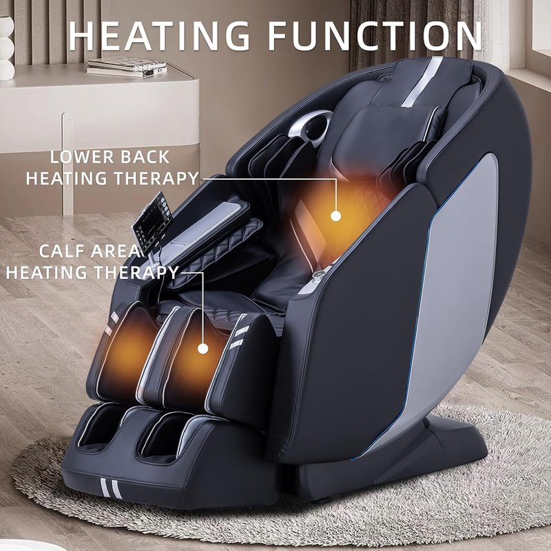 MassaMAX 4D Full Body Massage Chair - AI Voice Control, Zero Gravity, 15 Modes, 55" SL Track, Foot Rollers & Heating
