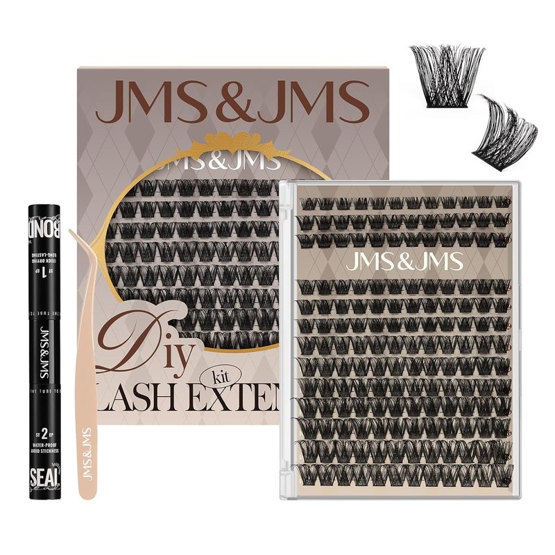 Miss Bella Lash Clusters Kit - Complete Eyelash Extension Set with Bond, Seal & Applicator | 8-18 Mix