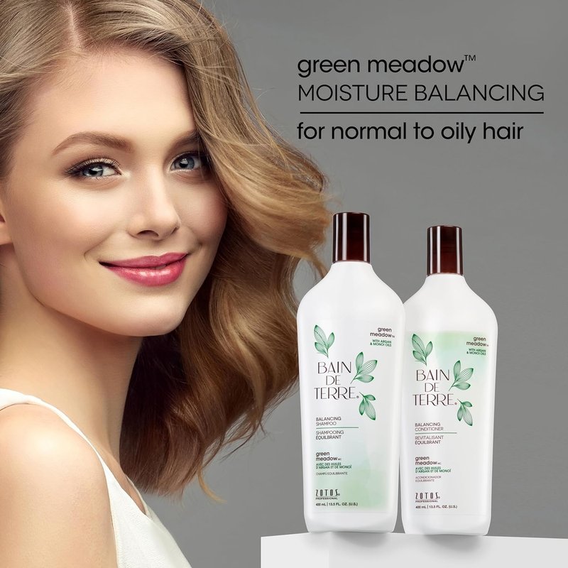 Bain de Terre Green Meadow Shampoo - Gentle Cleansing for Soft, Silky Hair | Paraben-Free, Color-Safe