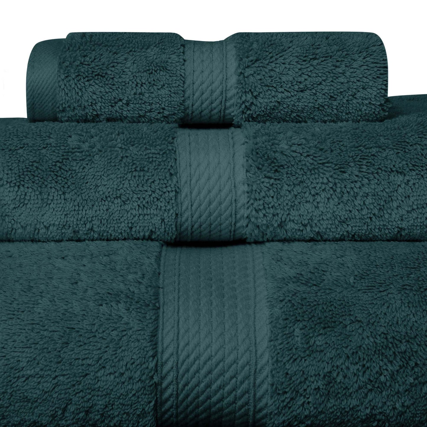 Superior Egyptian Cotton Pile 3 Piece Towel Set, Includes 1 Bath, 1 Hand, 1 Face Towel/ Washcloth, Ultra Soft Luxury Towels, Thick Plush Essentials, Guest Bath, Spa, Hotel Bathroom, Teal