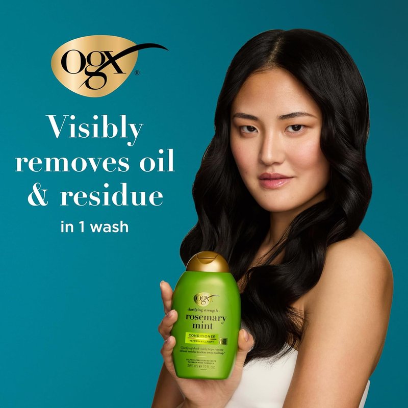 OGX Rosemary Mint Conditioner - Clarifying Formula for Oily Hair | 13 fl. oz, Sulfate-Free