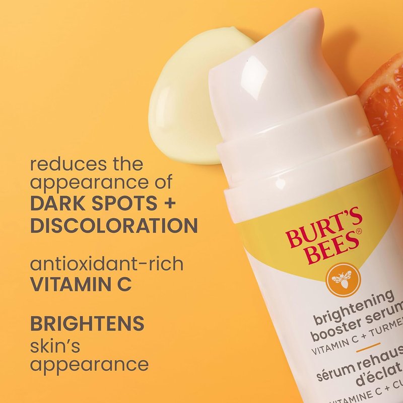 Burt's Bees Vitamin C Turmeric Facial Serum - Brightening & Hydrating for Dark Spots, Fine Lines | 1 oz