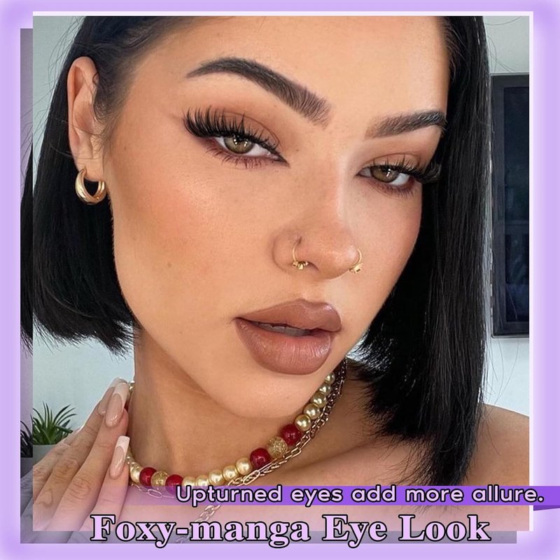 Goddvenus Manga Lash Cluster Kit Wispy Lashes Clusters Fluffy Eyelash Clusters Upturned Foxy Cluster Eyelash Extensions Kit D Curl Fairy Eyelash Extension Kit 10-16mm Individual Lashes Kit