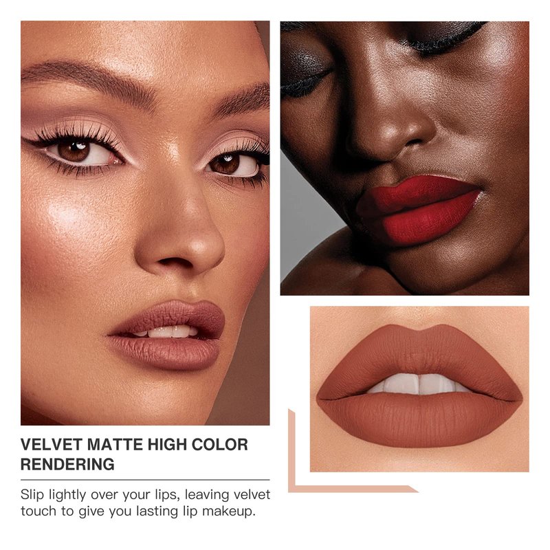 LSxia 18 Colors Capsule Pills Lipstick Mini Lip-Stick Set, Long Lasting Mini Matte Lipstick Lip Stain Lip Tint - Labiales Mate 24 Horas Originales, Cute Dark Red Matte Lipsticks Set for Women