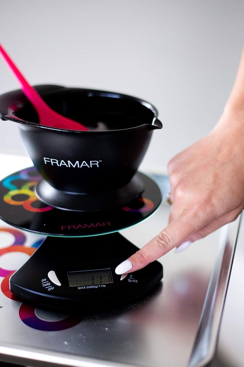 FRAMAR Hair Color Scale - Digital Salon Scale for Accurate Hair Color Mixing | Easy to Clean, Elegant Black