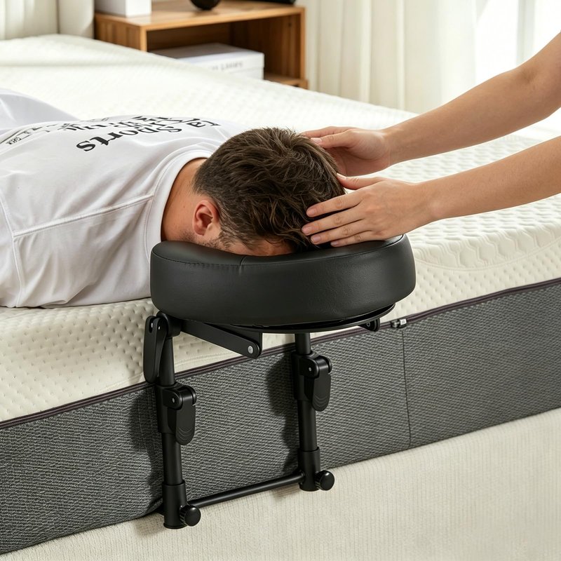HoMove Massage Headrest for Bed, Adjustable Massage Face Cradle at Home, Portable Bed Massage Head Holder, Massage Table Head Rest for Salon Spa, Face Down Pillow After Eye Surgery, Black