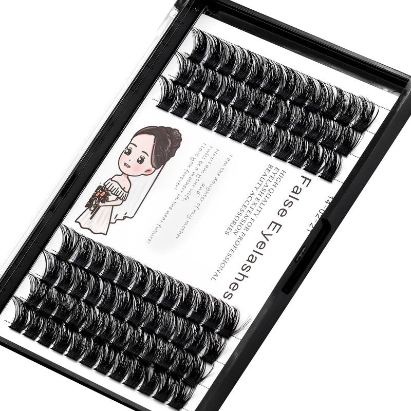 Bodermincer Black/Brown Color Natural Lash Clusters 84pcs Wispy Eyelash Clusters Eyelash Extensions D Curl Individual Lashes Natural Look Lashes with Thin Lash Band (10MM)