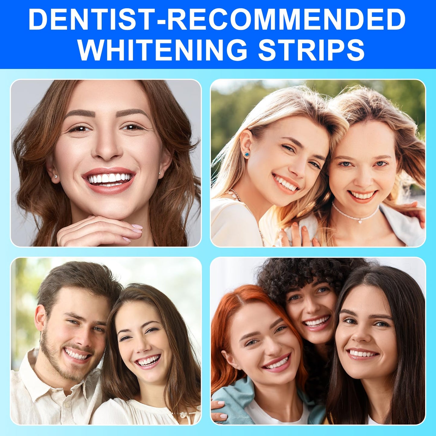 Teeth Whitening Strips Kit, 28 Strips for Sensitive Teeth, Peroxide Free & Gentle Formula, Safely Brighten Smile, Remove Stains, No Bleach, Enamel Safe, 21 Treatments
