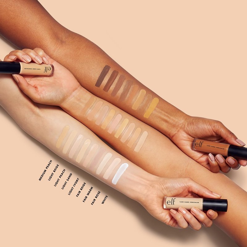 e.l.f. 16HR Camo Concealer, Full Coverage, Matte Finish Under-Eye & Blemish Corrector, Hydrating Formula, 16-Hour Crease-Resistant Wear, Medium Beige