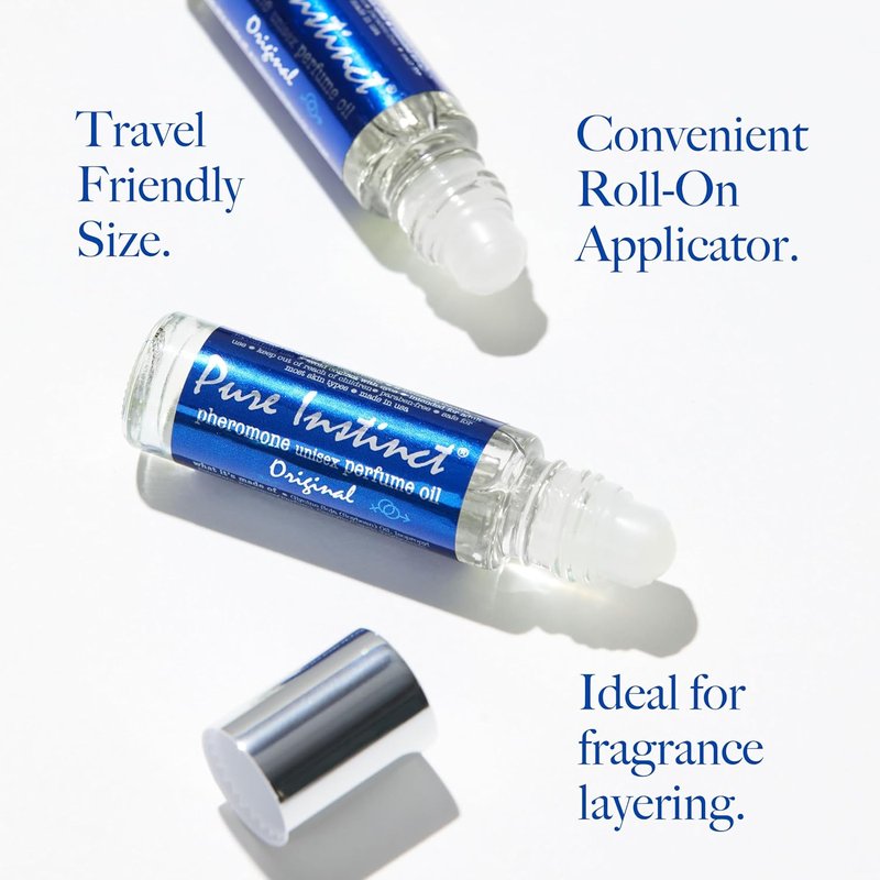 Pure Instinct Roll-On Pheromone Essential Oil Perfume - Unisex 2-Pack | TSA-Friendly
