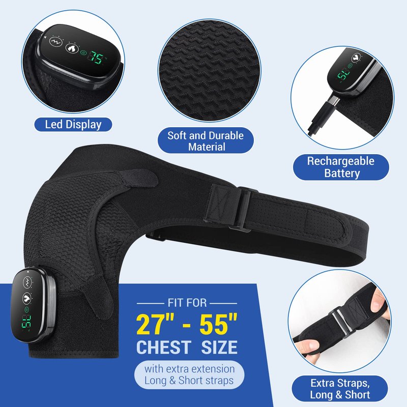 ERHIVORA Shoulder Heating Pad with Massage, FSA Eligible Items List, Heated Shoulder Wrap for Pain Cordless, HSA Approved Products Only