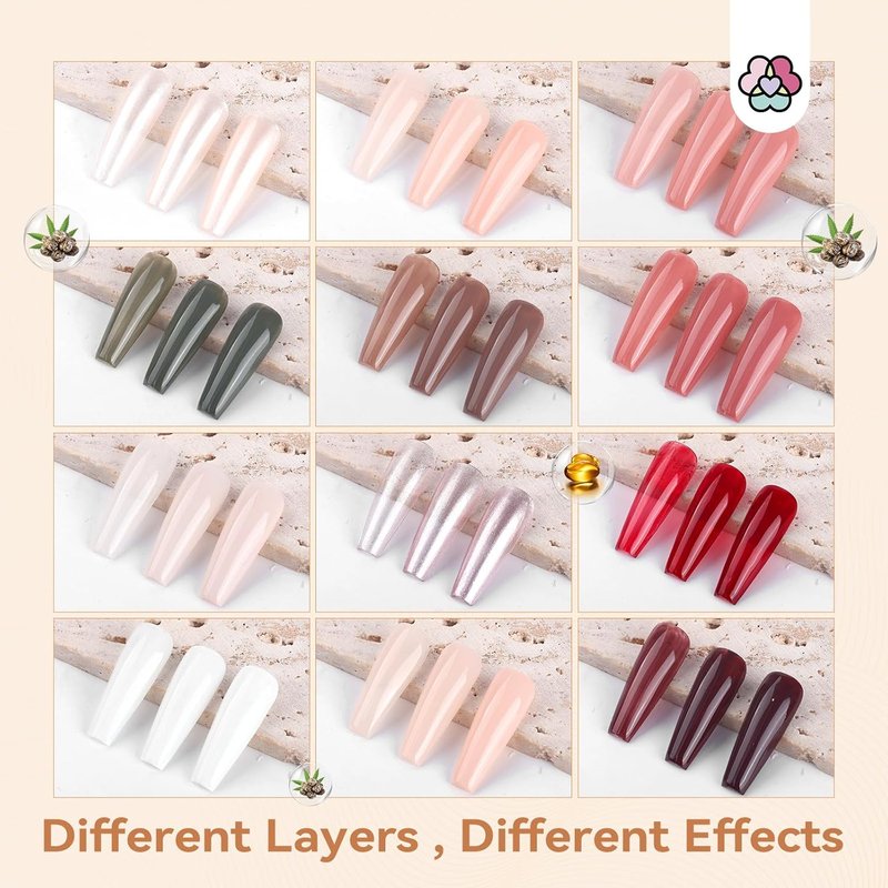SAVILAND Pink Nail Polish Set - Quick Dry 12 Colors with Castor Oil Base & Top Coat | DIY Art Kit