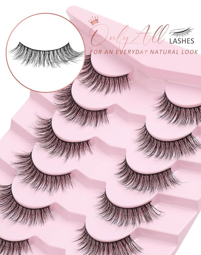 Natural Wispy False Eyelashes - Flared Style for a Natural Look | 7 Pairs D-K06