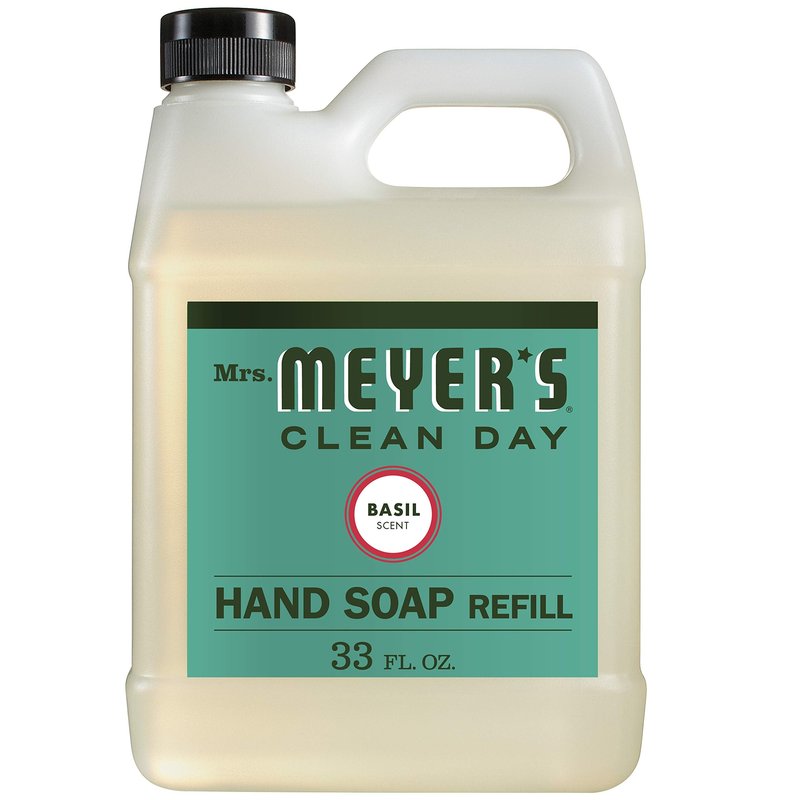 Mrs. MEYER'S Basil Scent Liquid Hand Soap Refill Bottle, 33 Fl oz. (Pack of 6)