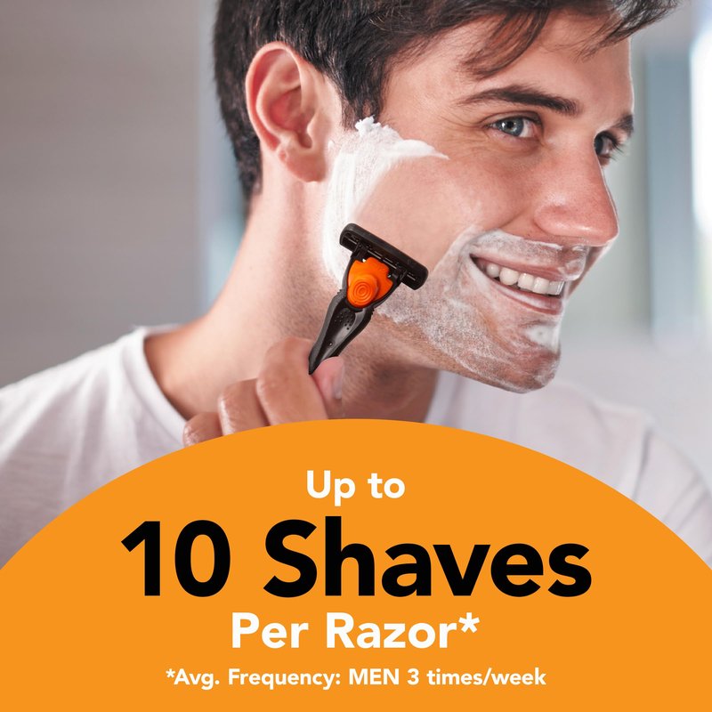 BIC Comfort 3 Men's Refillable 3-Blade Razors with 1 Handle and 6 Cartridges, Smooth Shave Kit for Men