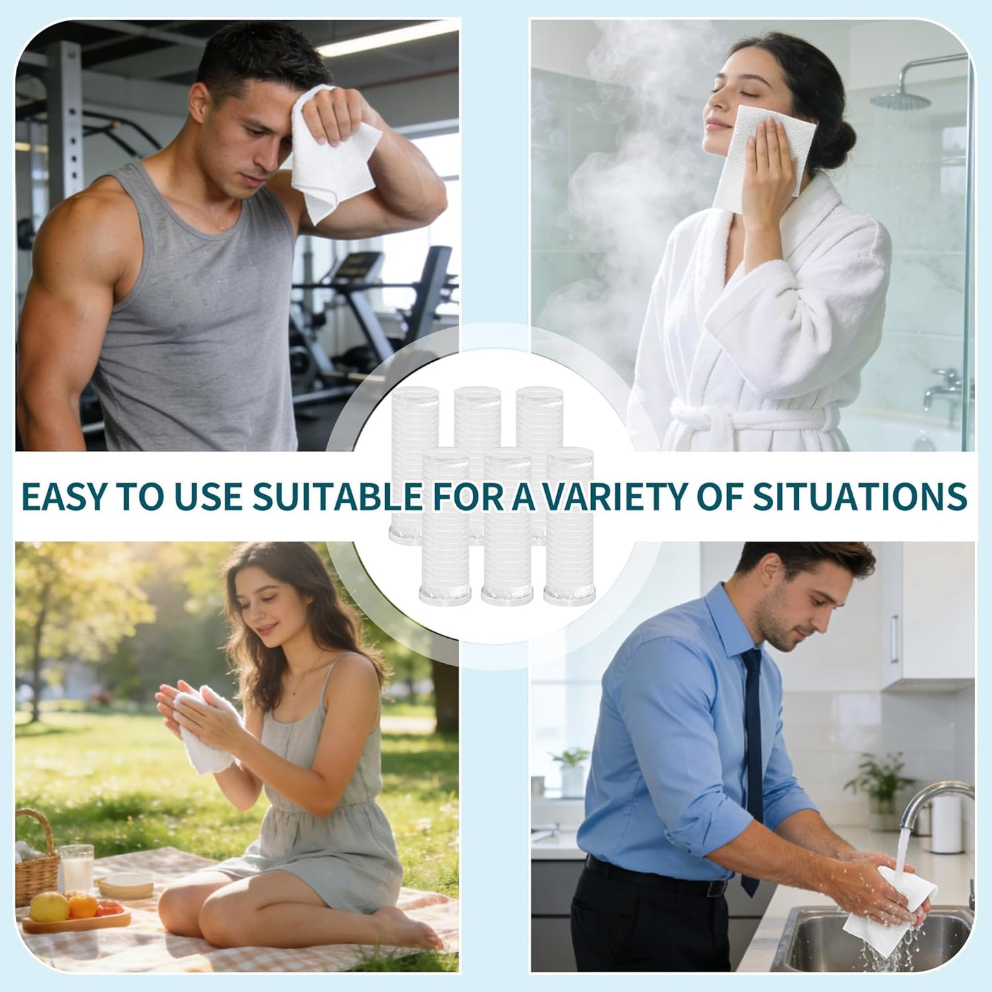 Thousand Sunny Towels Refill - 120 Pcs Portable Compressed Disposable Face Towels for Hot Towel Warmer