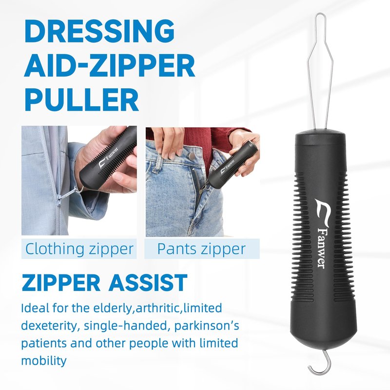 Fanwer 2 Pack Button Hook and Zipper Pull Helper, Button Assist Tool, Button Hook Dressing Aid Tool for Easy Button, One Handed Gadgets Adaptive Equipment, Gifts for Seniors, Arthritis, Weak Hands
