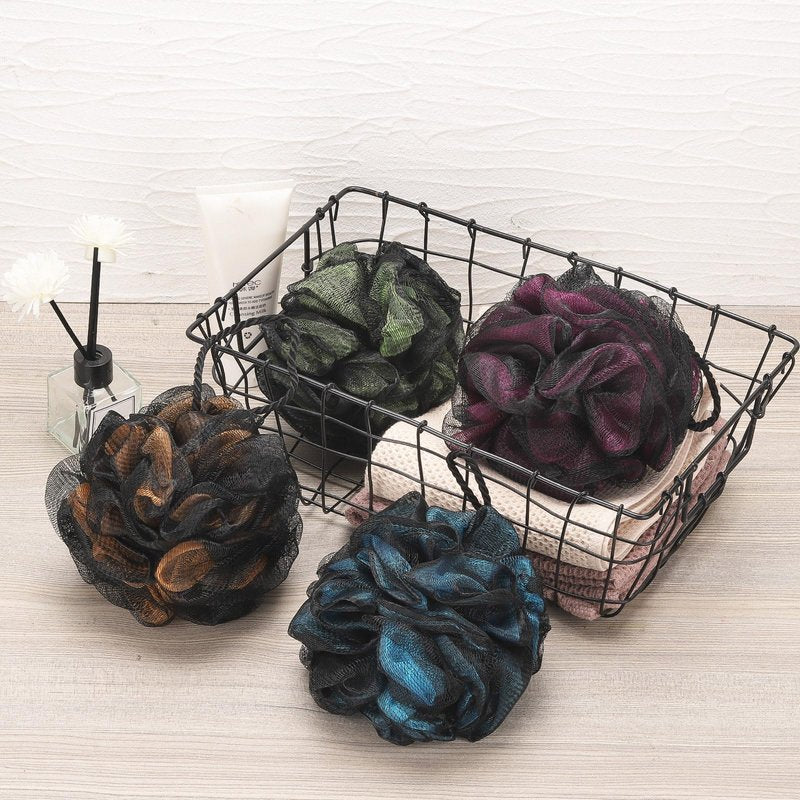 Loofah Sponge 60g/Piece, Bath Sponge Pouf Shower Loofah Body Scrubber Exfoliator Pack of 4