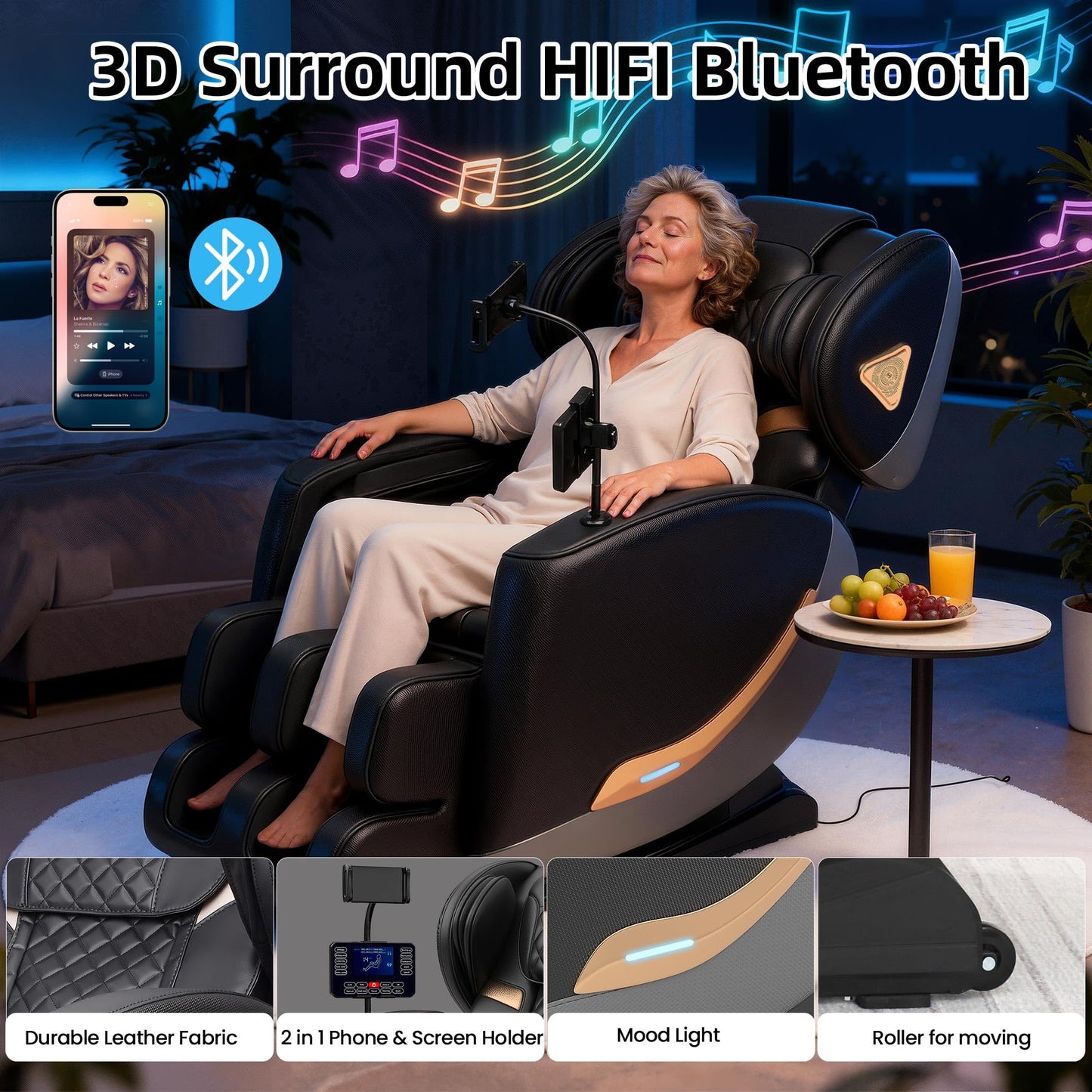 VUYSUYVY Upgraded Massage Chair Full Body, Zero Gravity Massage Chair Recliner- 10 Fix Points, 2026 Shiatsu Massage Chairs with Heat, Airbags, Foot Massage, 6 Auto Modes, Bluetooth Speaker