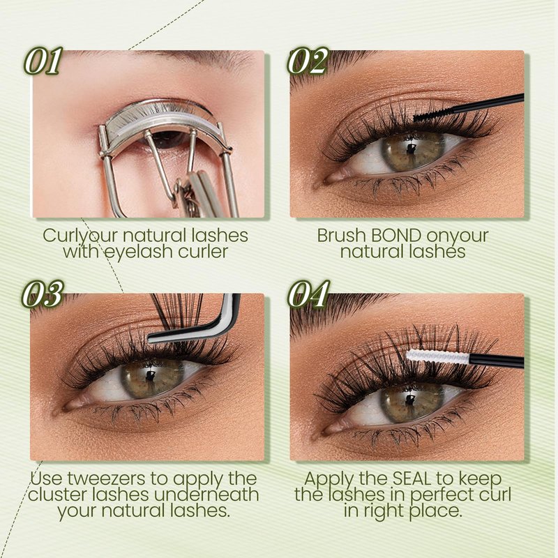 FADVAN Lash Extension Kit DIY 280pcs Individual Lash Clusters Kit 30D Natural 8-14mm Cluster Eyelash Extensions Kit with Lash Bond and Seal, Lash Tweezers for Self Use (30D, 0.07D, 8-14mm, Kit)