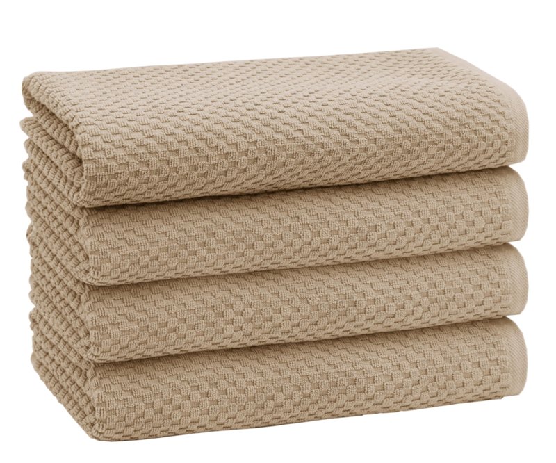 COTTON CRAFT Waffle Bath Towel - Set of 4 Luxury Euro Spa Waffle Weave Towels - 100% Ringspun Cotton Bath Towel - Super Absorbent Quick Dry Bath Towel Set - Oversized 30 inches x 56 inches - Linen