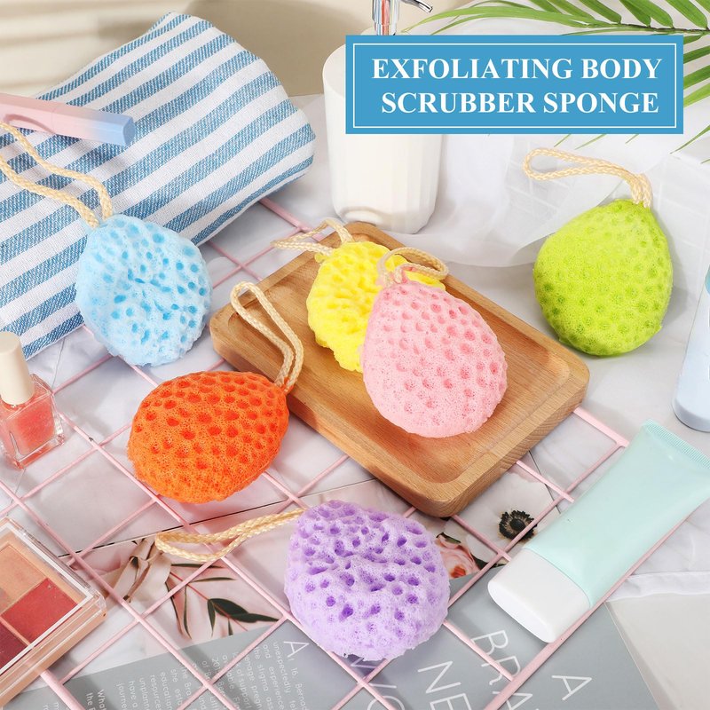 FoldTier 12 Pcs Bath Sponge Deep Cleansing Body Loofah Gentle and Deep Exfoliating Body Scrubber Bath Accessories Men Women Baby Sponge for Bathing Shower (Multicolor)