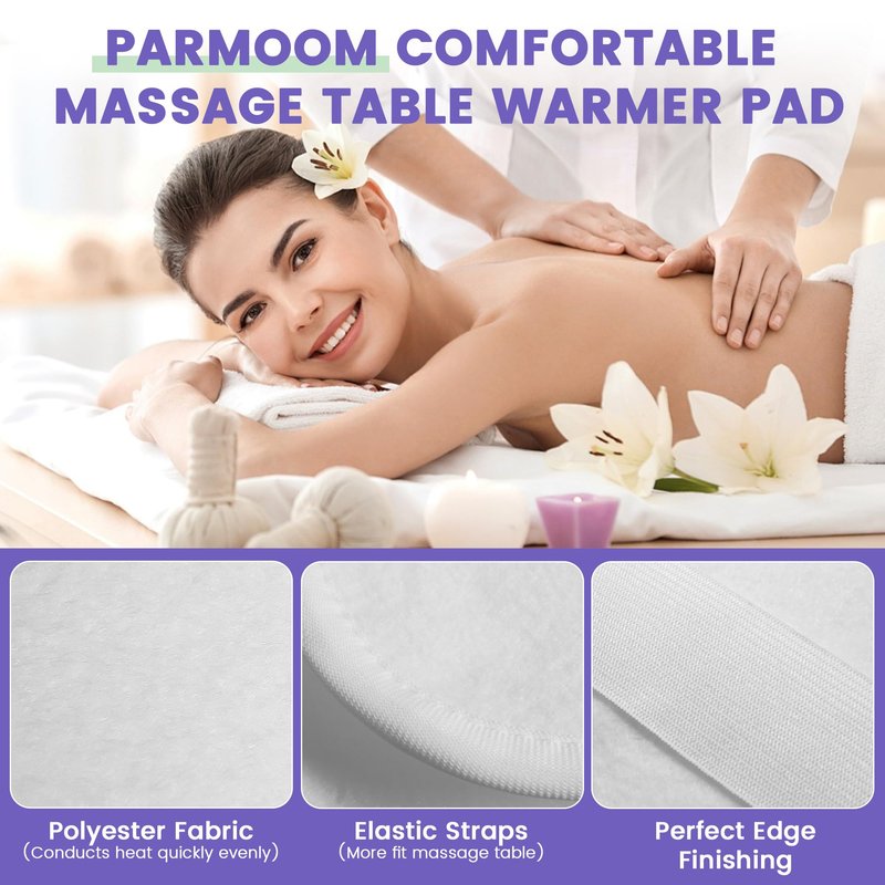 Massage Table Warmer Heating Pad Professional Massage Bed Warmer with 4 Timer, 8 Heat Settings, Overheat Protection for Massage Bed & Spa, Lightweight and Compact for Easy Portability, 30" x 71"