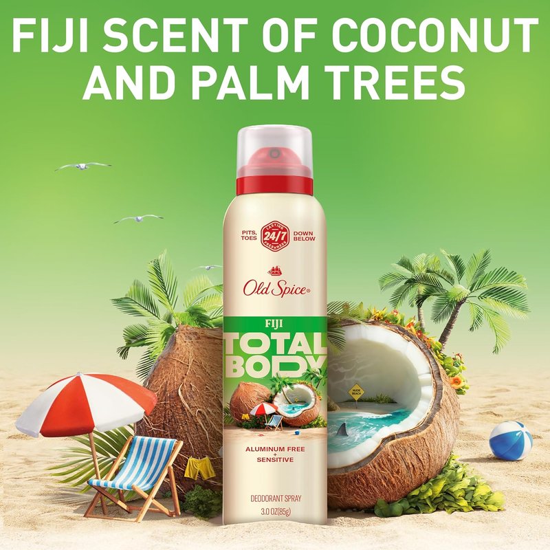 Old Spice Deodorant Spray for Men - Aluminum Free Fiji Scent | 24/7 Odor Protection, 3.5 oz