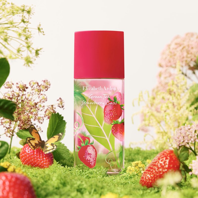 Elizabeth Arden Green Tea Strawberry Basil Eau de Toilette, Perfume for Women, Long Lasting, Fruity & Fresh Fragrance, 3.3 fl oz