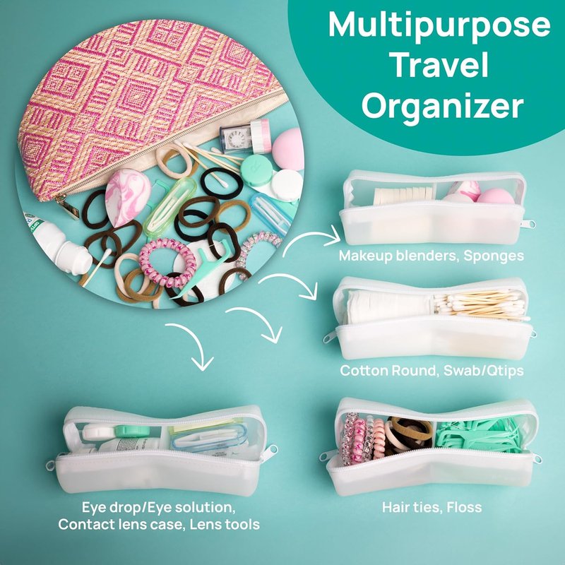 Cotton Round Swab Travel Case - 2-in-1 Portable Hair Accessories Organizer | Hair Tie & Bobby Pin Holder