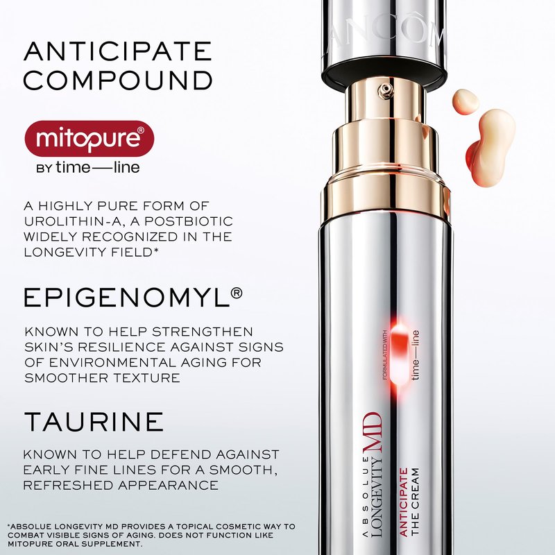 Lancôme Absolue Longevity MD Anticipate Cream for Early Age, Moisturizer Reduces Fine Lines and Uneven Texture, Boosts Radiance & Firmness, Clinically Proven to Reverse Signs of Aging, Lightweight
