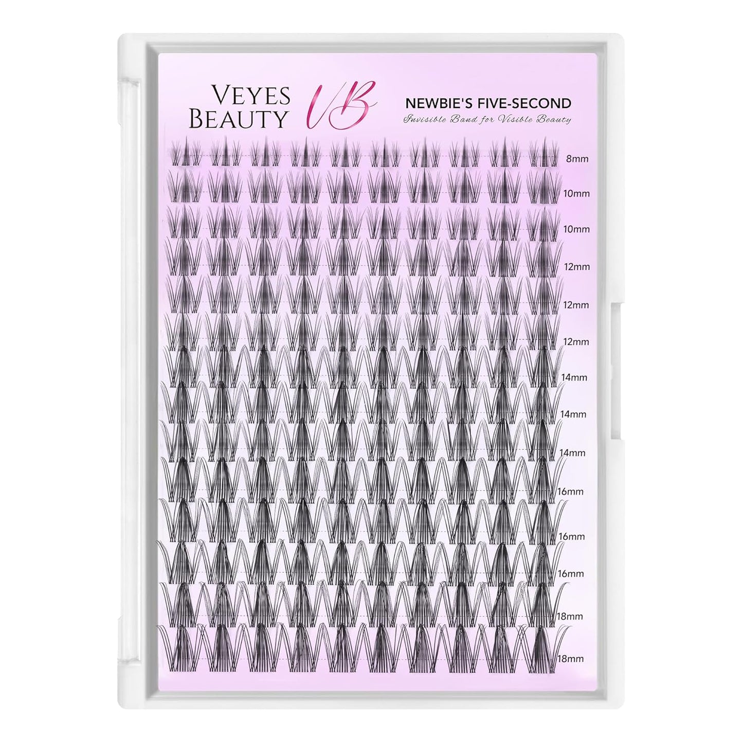 VEYESBEAUTY Manga Lash Clusters - DIY Individual Eyelash Extensions with Thin Invisible Band | 8-18mm Mixed Lengths