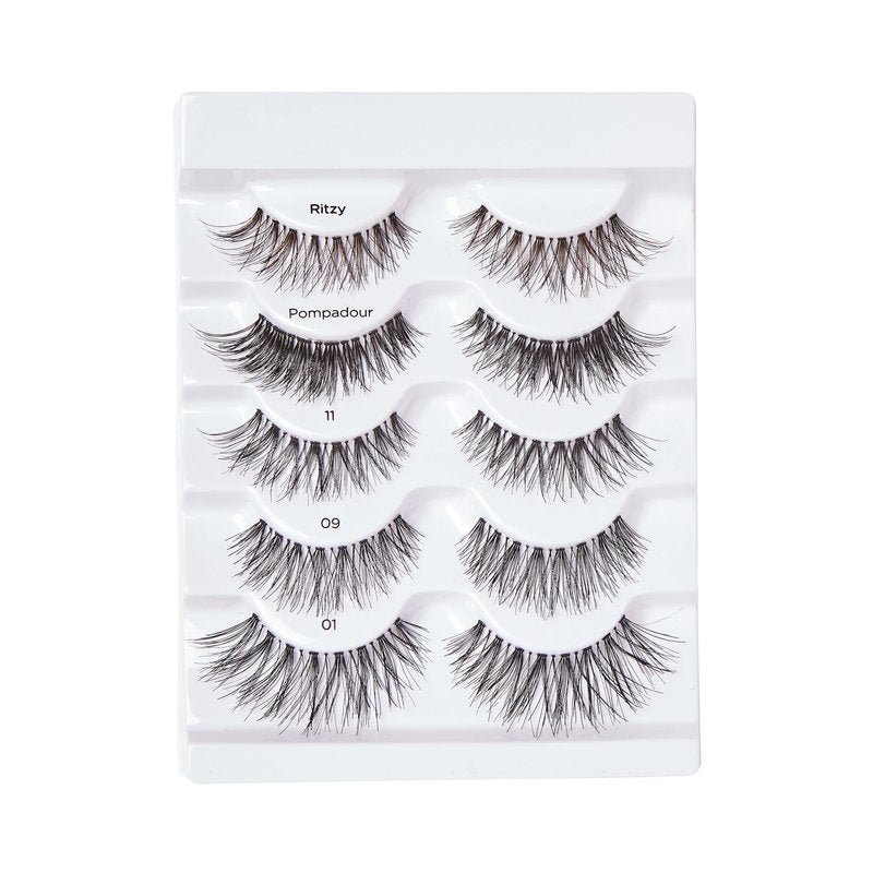 KISS So Wispy Curated Collection of Bestselling False Eyelash Styles Multipack, Volume & Curl, Lash Extensions Look, Signature Wispy Effect, Cruelty Free, Reusable, Contact Lens Friendly, 5-Pair