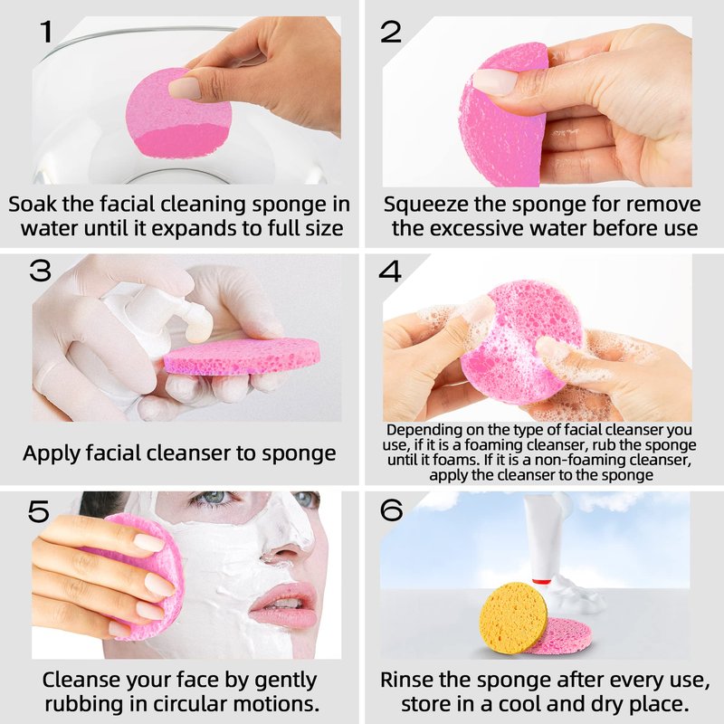 120-Count Compressed Facial Sponges|Kickleen 100% Natural Cellulose Cosmetic Spa Sponges for Daily Facial Cleansing|Makeup And Mask Removal|Exfoliating|Skin Massage|Pore Exfoliation (120 Count (Pink))